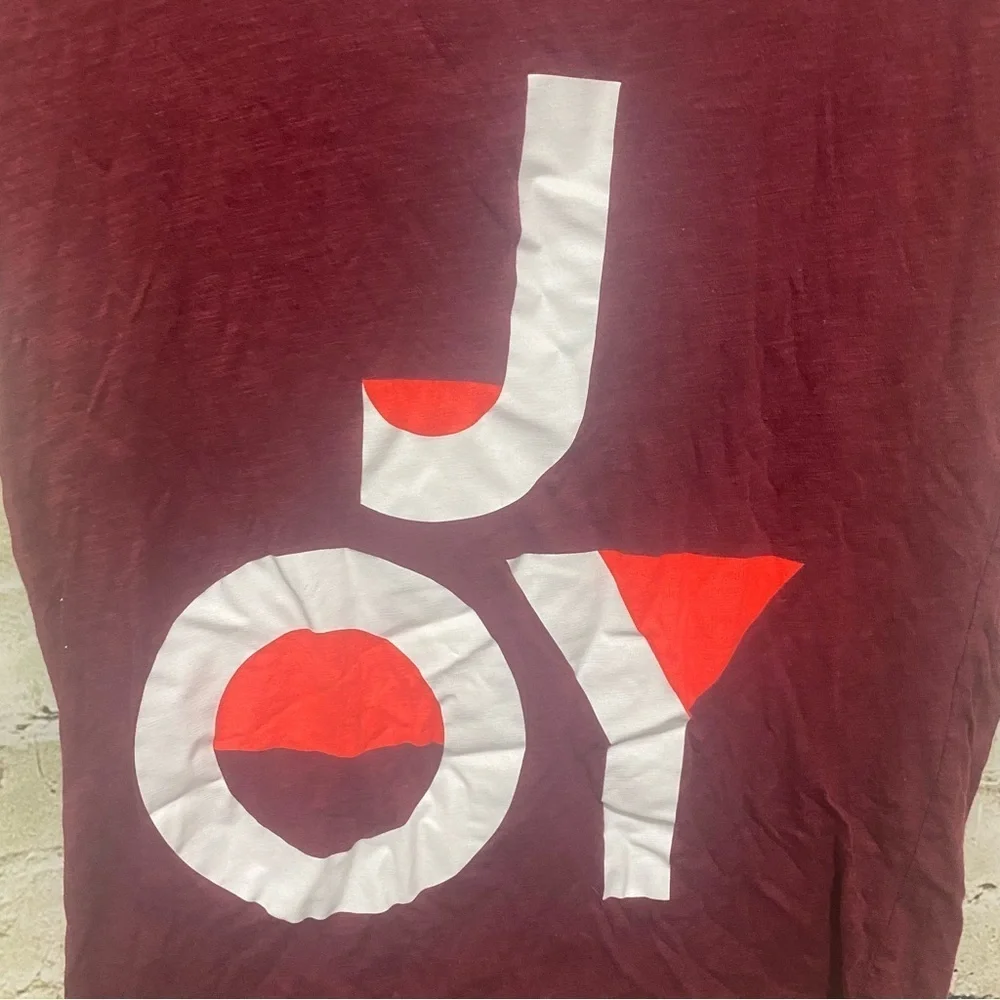 J Crew Burgundy Holiday Joy Short Sleeve T Shirt